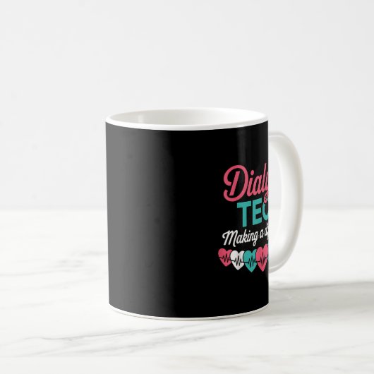 Mug Dialysis Tech Making A Difference Technician Heart (Devant droit)