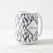 Mug Diamant bleu et blanc (Devant droit)