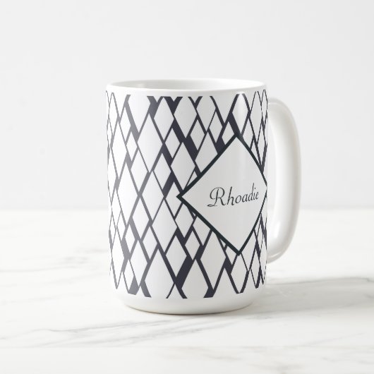 Mug Diamant bleu et blanc (Devant droit)