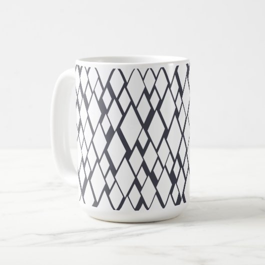 Mug Diamant bleu et blanc (Devant gauche)