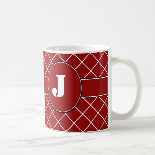 Mug Diamant rouge décoré d'un monogramme (Droite)
