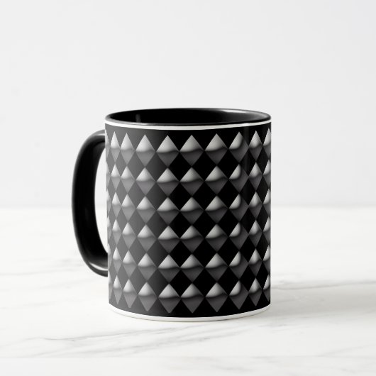 Mug - Diamants 3d noirs (Devant gauche)