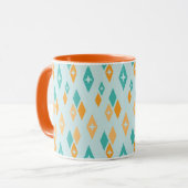 Mug Diamants Atomiques Milieu de Siècle Aqua, Sarcelle (Devant gauche)