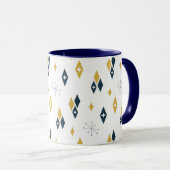 Mug Diamants Atomiques Milieu de Siècle Éclatement Nav (Devant droit)