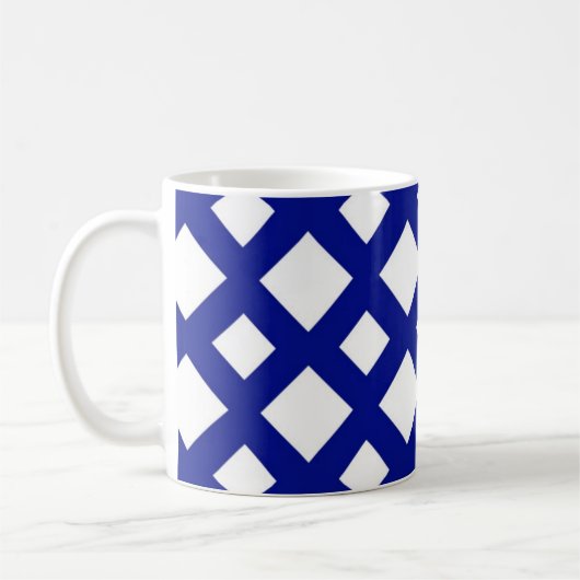 Mug Diamants blancs sur marine (Gauche)
