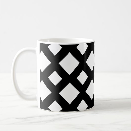Mug Diamants blancs sur noir (Gauche)