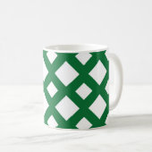 Mug Diamants blancs sur vert (Devant droit)