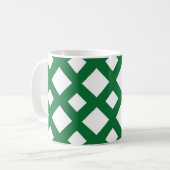 Mug Diamants blancs sur vert (Devant gauche)