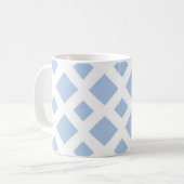 Mug Diamants bleu clair sur blanc (Devant gauche)
