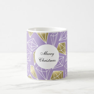 Mug Diamants d'or violet Noël