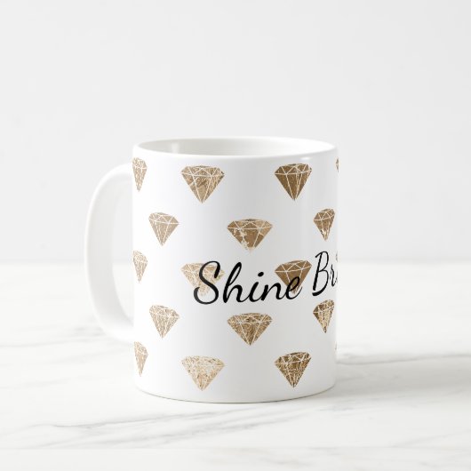 Mug Diamants dorés blancs (Devant gauche)