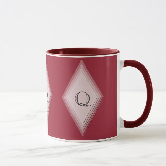 Mug - Diamants empilés avec initial (Droite)