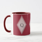 Mug - Diamants empilés avec initial (Gauche)