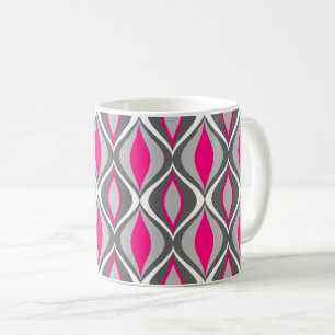 Mug Diamants, fuchsia et gris modernes de la moitié du