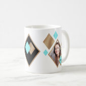 Mug Diamants géométriques modernes 2 photos et Monogra (Devant droit)