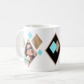 Mug Diamants géométriques modernes 2 photos et Monogra (Devant gauche)