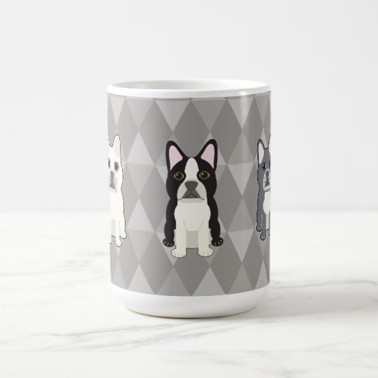 Mug Diamants Gris Frenchies (Centre)