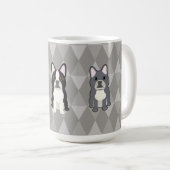 Mug Diamants Gris Frenchies (Devant droit)