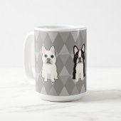 Mug Diamants Gris Frenchies (Devant gauche)