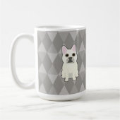 Mug Diamants Gris Frenchies (Gauche)