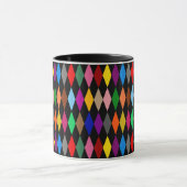 Mug Diamants Harlequin Colorés Design Noir  (Centre)