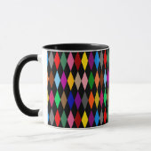 Mug Diamants Harlequin Colorés Design Noir  (Gauche)