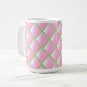 Mug Diamants matelassés rose et vert (Devant gauche)