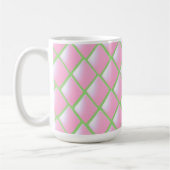 Mug Diamants matelassés rose et vert (Gauche)
