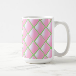 Mug Diamants matelassés rose et vert