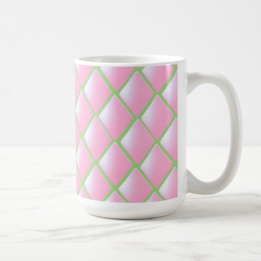 Mug Diamants matelassés rose et vert (Droite)