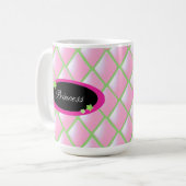 Mug Diamants matelassés roses - Princesse (Devant gauche)