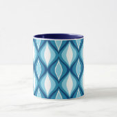 Mug Diamants modernes de la moitié du siècle, bleus de (Centre)