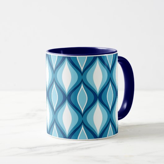 Mug Diamants modernes de la moitié du siècle, bleus de (Devant droit)