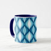 Mug Diamants modernes de la moitié du siècle, bleus de (Devant gauche)