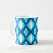 Mug Diamants Modernes Du Milieu Du Siècle, Blues Denim (Devant gauche)