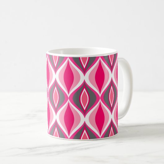 Mug Diamants modernes du milieu du siècle, rose, fushi (Devant droit)