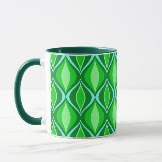 Mug Diamants modernes du milieu du siècle, vert émerau (Gauche)