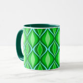 Mug Diamants modernes du milieu du siècle, vert émerau (Devant gauche)