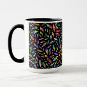 Mug Diamants multicolores abstraits modernes sur noir (Gauche)