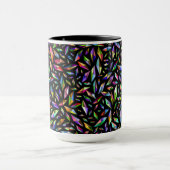 Mug Diamants multicolores abstraits modernes sur noir (Centre)