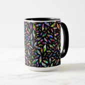 Mug Diamants multicolores abstraits modernes sur noir (Devant droit)