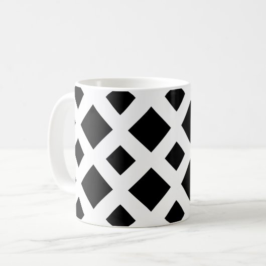 Mug Diamants noirs en blanc (Devant gauche)