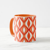Mug Diamants, orange et blanc modernes de la moitié du (Devant gauche)