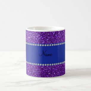 Mug Diamants pourpres nommés personnalisés de partie