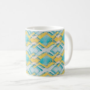 Mug Diamants Turquoises et jaunes Abstraits
