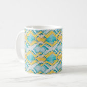 Mug Diamants Turquoises et jaunes Abstraits (Devant gauche)