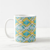 Mug Diamants Turquoises et jaunes Abstraits (Gauche)