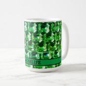 Mug Diamants verts bijoux en pierres précieuses vertes (Devant droit)