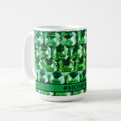 Mug Diamants verts bijoux en pierres précieuses vertes (Devant gauche)