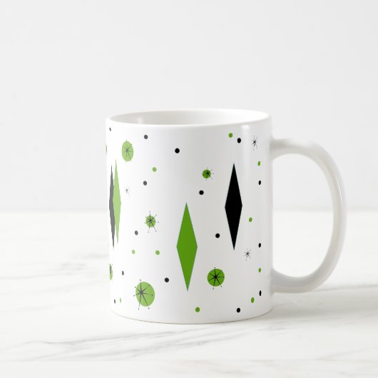 Mug Diamants verts rétros et boue de démarrage (Droite)